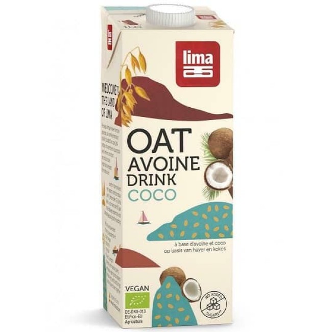 Bautura vegetala de ovaz cu cocos bio 1L Lima